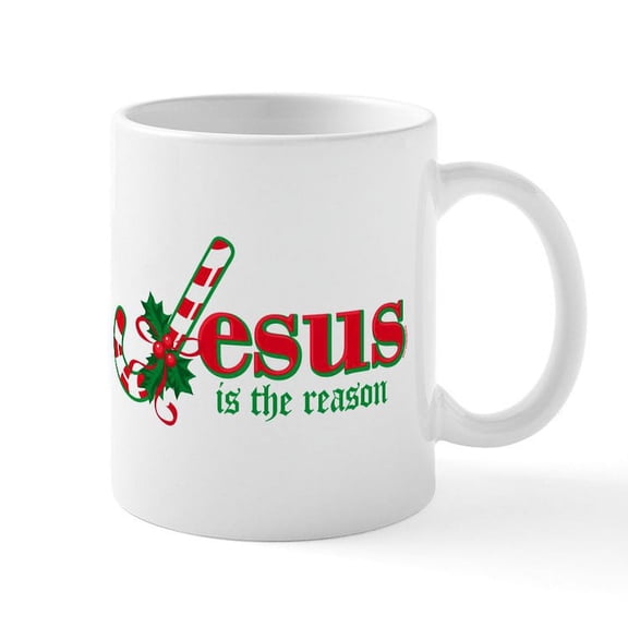 CafePress - Candy Cane Jesus Mug - 11 oz Ceramic Mug - Novelty Coffee Tea Cup