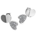 thumbnail image 2 of Matashi 18K White Gold Plated Earrings w Reflecting Double Heart Design and Encrusted w/ Crystals Womens Jewelry Gift, 2 of 7