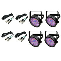 4 Chauvet DJ SlimPar 56 LED Slim Par Can Pro RGB Lighting Effects   DMX Cables