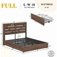 thumbnail image 3 of Merluxy Full Size Farmhouse Bed Frame with Headboard, Wooden Storage Bedroom Furniture, Brown, 3 of 8