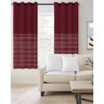 thumbnail image 2 of Red Striped Blackout Curtains for Bedroom/Living Room, Thermal Insulated Kitchen Curtains, Vintage Stripes Ombre Grommet Darkening Window Treatment Drapes 42"x63"x2, 2 of 8