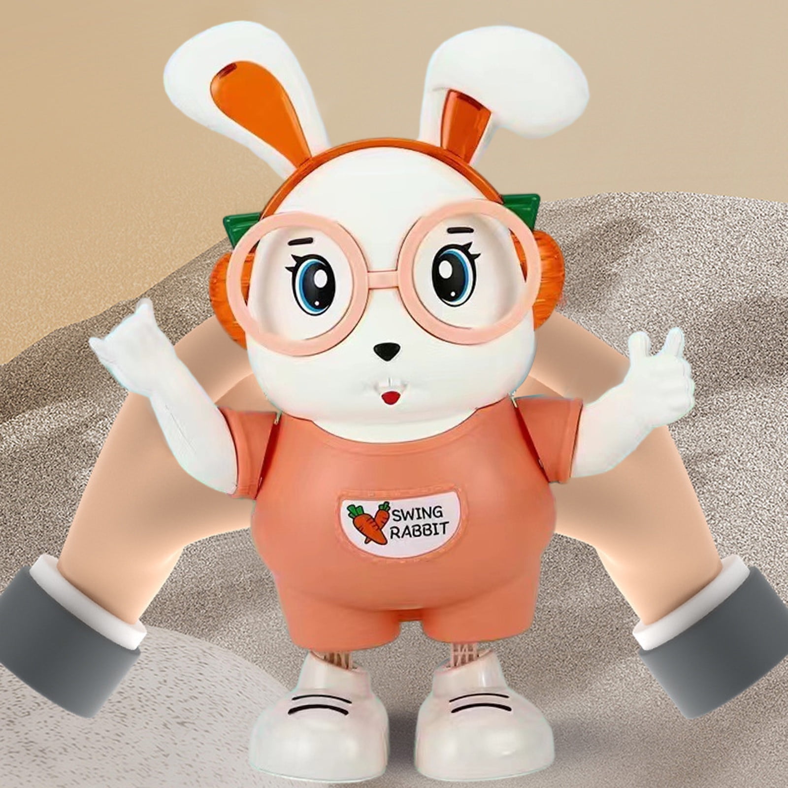 SPOORYYO Dancing Singing Bunny Robot Toy with Light Music and Interactive Play