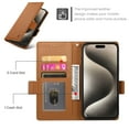 thumbnail image 3 of Allytechgroup for Apple iPhone 16 Pro Max Case Wallet, Retro PU Leather Slim Fit Business Style Magnetic Closure Cards Slots RFID Blocking Phone Case for Women Men, Brown, 3 of 6