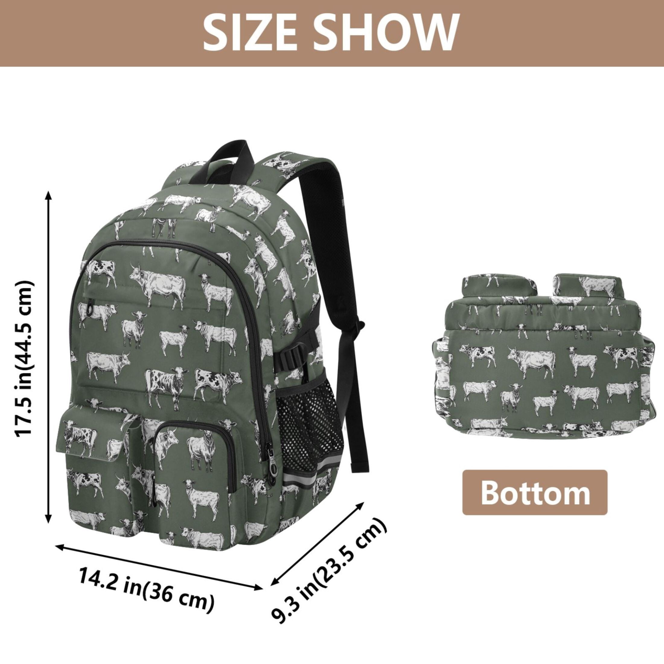 ALAZA Vintage Cows Print Student Backpack School Bookbag Large Laptop Daypack Travel Bag