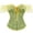 Green, variant on Womens Off the Shoulder Corset Bustier Lace Trim Puff Sleeve Shapewear Vintage Elegant Style Bust Lifting Bodice
