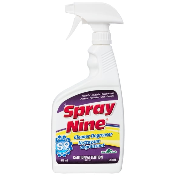 Spray Nine S9 Heavy Duty Cleaner Degreaser 946 mL, Professional Strength, Versatile Cleaner, Home Garage Tool Cleaner