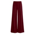 thumbnail image 4 of Gpoecd Pantalon Fluide pour Femmes, Pantalon Décontracté à Jambe Grand, Taille Haute, Pantalon Fluide, Coupe Ajustée, Jambe Droite, Confortable, Pantalon de Bureau pour Femmes, Rouge, P, 4 of 4