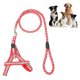 thumbnail image 3 of Arnés para perros reflectante de luz ajustable de nailon, correa para el pecho con cuerda para tirar (rojo), 3 of 12