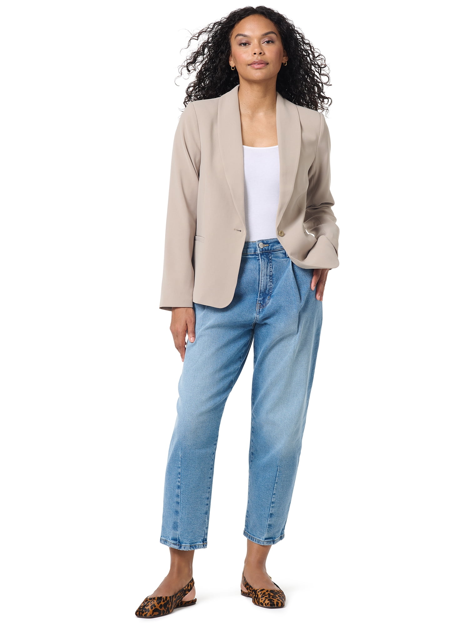 Gloria Vanderbilt Swan Series Women's Plus Shawl Collar Blazer , Sizes 0X-4X
