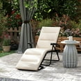 thumbnail image 2 of Outsunny Folding Lounge Chair w/ Cushion, Adjustable Back, Beige, 2 of 10