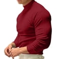 thumbnail image 5 of Bovxnpu Mens Long Sleeve Athletic Workout Gym T-Shirt Mock Neck Shirt Slim Stretch Athletic Tops, 5 of 6