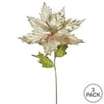 thumbnail image 3 of Vickerman 26" Champagne Velvet Poinsettia Artificial Christmas Pick, 3 per Bag, 3 of 3