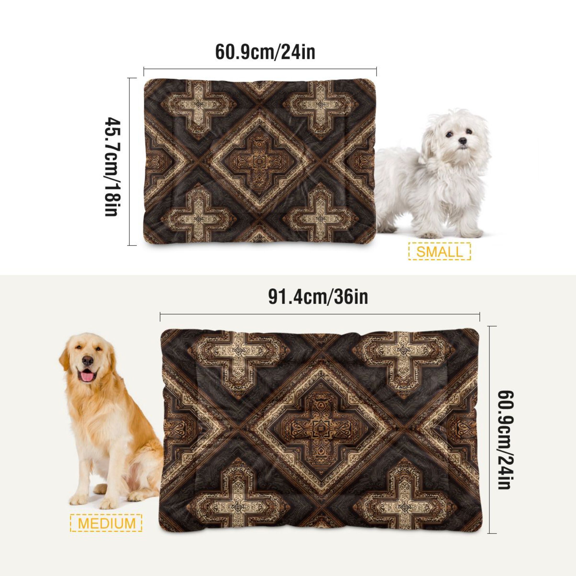 Cozy Mat Pet Bed Indoor Outdoor Warm Soft For Cat Dog Puppy(S/M) Cross-shaped Designs