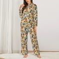 thumbnail image 2 of Fotbe Camp Badge Conjunto de Pijama de Manga Larga para Mujer con Estampado, Ropa de Dormir de 2 Piezas, Conjunto de Casa Suave y Cómodo con Bolsillos-Large, 2 of 7