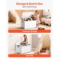 thumbnail image 3 of VEVOR Kids Storage Bench, Wooden Toy Box Chest with Backrest, Large Storage Cabinet with Safety Hinge, Toddlers Storage Bench for Playroom, Living Room or Entryway, 23.5 x 14.5 x 21.46 in, White, 3 of 9