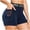 Navy, variant on Royisotas Casual Women Shorts Pocket Shaping Summer Compression Shorts Solid Color High Waisted Womens Shorts Plus Size