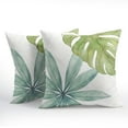 thumbnail image 2 of Tropical Leaves Pillow Covers 20x20 Inch Set of 2 Watercolor Green Palm Leaf Summer Outdoor Throw Pillow Covers Monstera Botanical Plant Pillow Cases Cotton Linen Cushion Covers for Couch Home Decor, 2 of 6