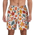 thumbnail image 2 of Picia Autumn Leaves pattern Mens Swim Trunks with Compression Liner Stretch Beach Shorts Quick Dry with Zipper Pockets No-Chafing Board Shorts-Small, 2 of 9