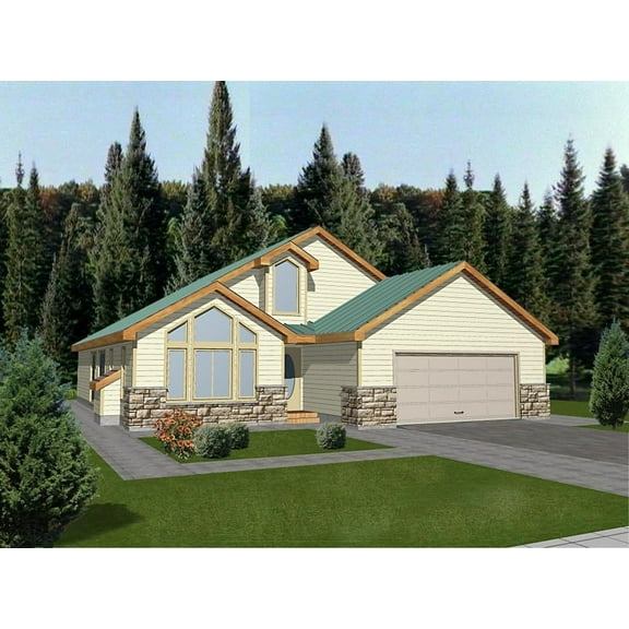 001-3059: Country Craftsman 3 Bed, 2 Bath Luxury Home Plan, 1659 Sq Ft: Full Blueprints with License to Build by Home Plan Marketplace - Lesuto