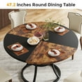 thumbnail image 5 of Condemo Round Dining Table for 4–6, 47" Wooden Dining Room Table with Storage Shelf, Rustic Brown Black, 5 of 8
