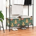 thumbnail image 3 of Yayeee Foldable Storage Basket for Shelves with Handles Waterproof Cloth Bins, Beige Christmas Gingerbread, 3 of 7