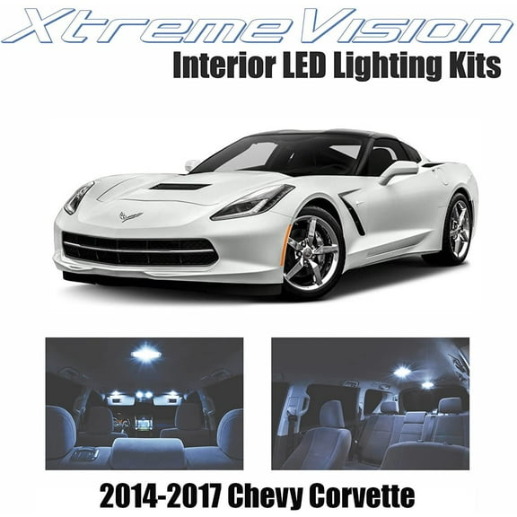XtremeVision Interior LED for Chevrolet Corvette 2014-2017 5 Pieces Cool White Interior LED Kit Installation Tool