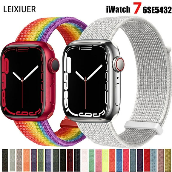 LEIXIUER Sport Loop Nylon Band for Apple Watch Bands 44mm 40mm 45mm 41mm 42mm 38mm 49mm Stretchy Solo Loop Nylon Braided Wristband Bracelet iWatch Series 8 Ultra 3 4 5 6 SE 7 Band for Women Men