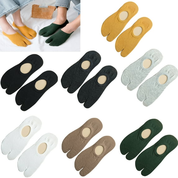 Dream Lifestyle 1 Pairs Lovers Unisex Tabi Geta Socks Japanese Style Low Cut Crew Socks,Flip Flop Socks Tabi Socks,2 Toe Low Cut Socks Elastic Split Toe Socks