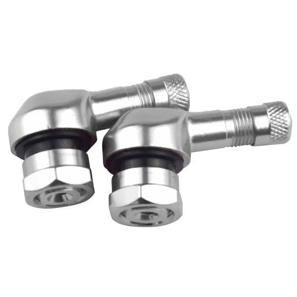 2x90 Grados CNC Aluminio Universal Motocicleta Rueda Válvula Vástagos Plata Zulema Vástagos de válvula de motocicleta CNC