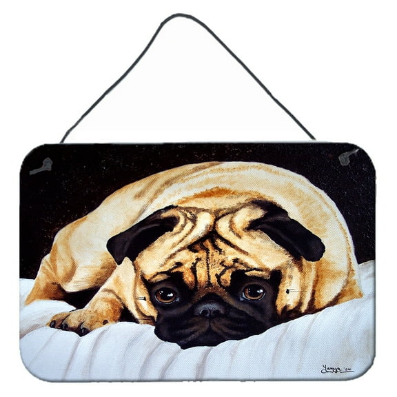 Carolines Treasures AMB1194DS812 Fred the Pug Wall or Door Hanging Prints  8x12 multicolor