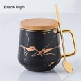 thumbnail image 3 of Coffee Cup Set Delicate Mable Texture Ceramic Tea Cup with Cup Holder and Spoon Ergonomic 400ml Tea Cup Coffee Container, 3 of 9