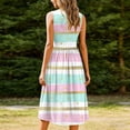 thumbnail image 6 of VBVC Women's Floral Print Sleeveless Fit and Flare Midi Dress , Ladies' Crew Neck Casual Summer Dress , Beach Vacation Flowy Sundress For Women,Mint Green,S-2XL, 6 of 7