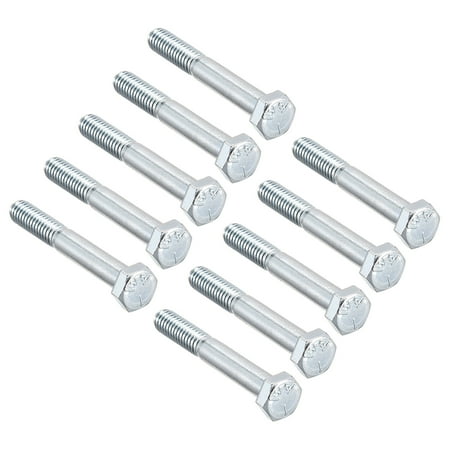 

5/16 -18x2-1/4 Hex Bolts Grade 5 UNC Carbon Steel Silver 10 Pack