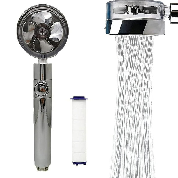High Pressure Shower Head 360 Rotated Propeller Driven Water Saving  Handheld Spray Premium Turbocharged Kit for Bath Shower Head