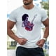 thumbnail image 1 of [Music Lover] Men's Black Short-Sleeve Crew Neck T-Shirt - Skeleton Guitarist Graphic,Lightweight & Breathable for Casual Attire, Breathable Clothing Skeleton Guitarist Print, Casual Sporty Tee, 1 of 6