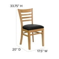 thumbnail image 5 of Flash Furniture HERCULES Series Ladder Back Natural Wood Restaurant Chair - Black Vinyl Seat, 5 of 11
