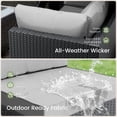 thumbnail image 3 of Patio Furniture Set - All-Weather - 7 Piece Patio Outdoor Conversation Set, Modular Wicker Rattan Sectional Sofa for Backyard, Garden, Poolside, Balcony, Porch, Patio, Black/Light Gray, 3 of 7
