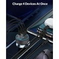 thumbnail image 3 of [4 in 1] USB C Car Charger, 4-Port 90W Super Fast Charging Cigarette Lighter Adapter, Dual 45W USBC & USB-A Multiport Car Phone Charger Accessories for iPhone 16e 16 15 14 13 12, iPad, Samsung Tablet, 3 of 7