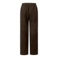 thumbnail image 5 of LEKODE Women’s Corduroy Pants Casual Elastic Waist Jogger Pants Comfortable Straight Leg Work Pant Soft Lounge Trousers Brown L, 5 of 6