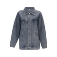 thumbnail image 4 of Gibobby chaquetass Deportivas para Mujer Chaqueta vaquera de manga larga con estampado navideño para mujer, ropa de abrigo elegante y moderna para otoño e invierno (Rojo, L), 4 of 5