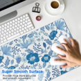 thumbnail image 4 of Long Mouse Pads for Desk,Pioneer Flower Floral Print Pattern Desk Mats on Top Of Desks, Desk Mouse Pad Extra Large with 3mm Non-Slip Base and Stitched Edge for Gaming,Office,Work,Home 35.4"x15.7", 4 of 6
