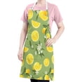 thumbnail image 5 of Yellow Lemon Fruit Flowers Green Pattern Apron-Garden Aprons for Women with Pockets-Cotton Linen Waterproof Kitchen Cooking Gardening Aprons Adjustable for Kitchen,Cooking,BBQ and Salon 33x27 Inch, 5 of 7