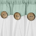 thumbnail image 6 of Alishomtll Linen Valance Farmhouse Boho Button Kitchen Curtains ,Rod Pocket,18"L x 52"W, Teal White, 6 of 10