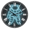 thumbnail image 1 of DesignArt Neon Astronaut Large Wall Clock, 1 of 2