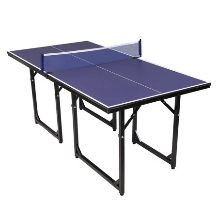 Table Tennis Table with Quick Clamp Ping Pong Net & Post Set- Table Foldable, (72.05 x 36.02 x 30.12)"