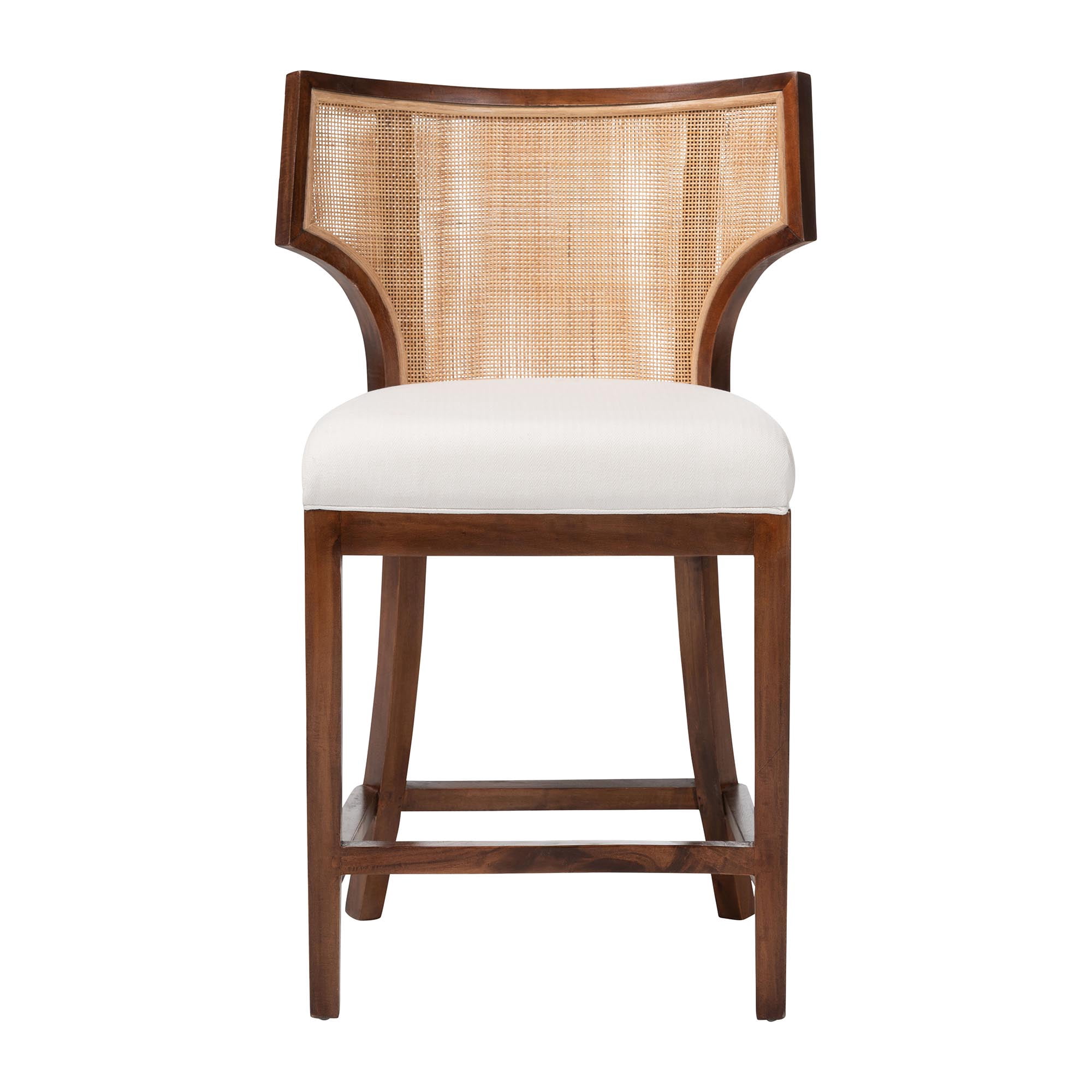 bali & pari Franco Boho Counter Stool, Counter Height, Natural Rattan