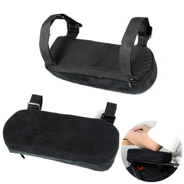 2-Pack Memory Foam & Cooling Gel Armrest Pads For Office & Gaming Chairs - Adjustable Strap