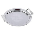 thumbnail image 3 of Round Serving Tray with Handles for Bathroom Restaurant Living Breakfast Tray Room Argent M, 3 of 9