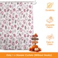 thumbnail image 3 of Pink Pumpkins Fall Shower Curtains for Bathroom, Autumn Botanical Leaf Thanksgiving Waterproof Fabric Shower Curtain, Decorative Bathroom Curtain for Bathtub, 72"x72", No Hooks Included, 3 of 9