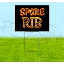 Spare Rib (18" x 24") Yard Sign, Includes Metal Step Stake